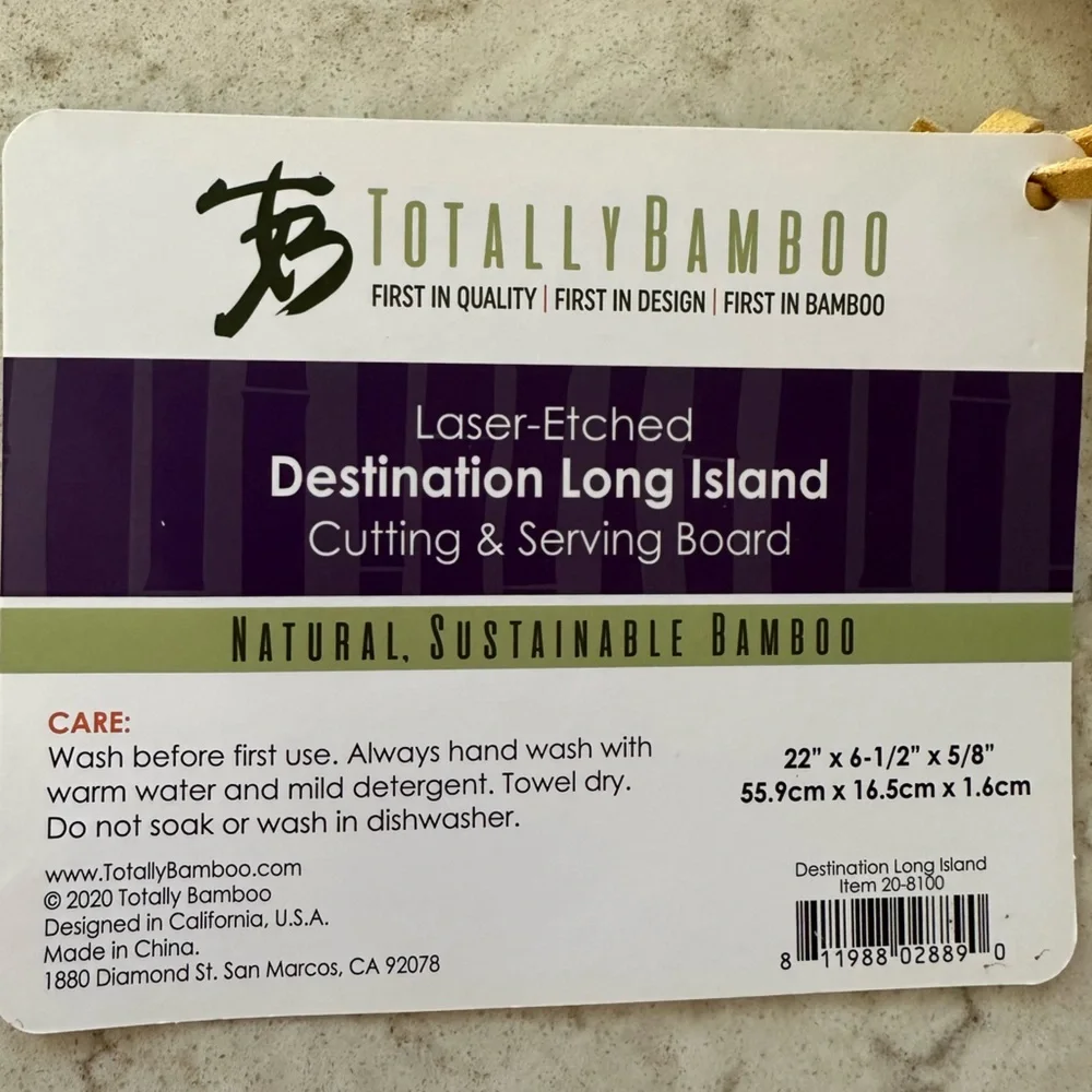 “Long Island” Totally Bamboo Laser-Etched Serving/Cutting Board NWT - Picture 6 of 6
